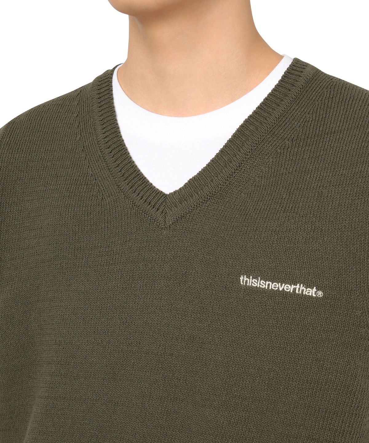 디스이즈네버댓(THISISNEVERTHAT) (SS21) T-Logo Knit Vest Olive