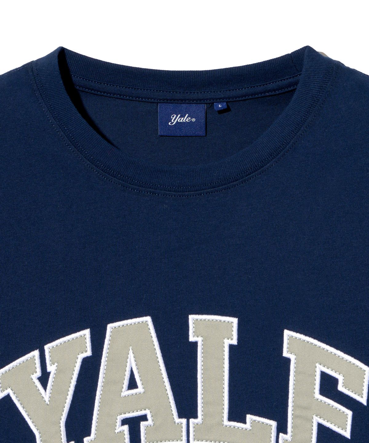 예일(YALE) 투톤아치 반팔티셔츠_네이비