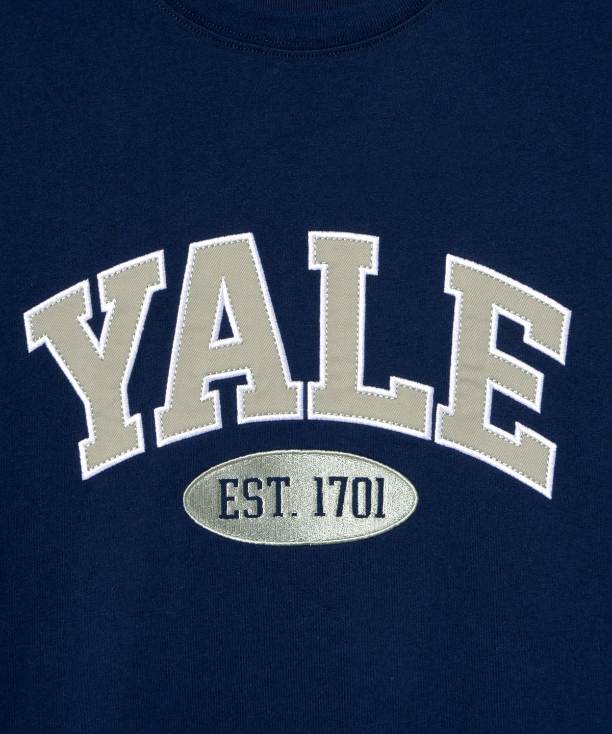 예일(YALE) 투톤아치 반팔티셔츠_네이비