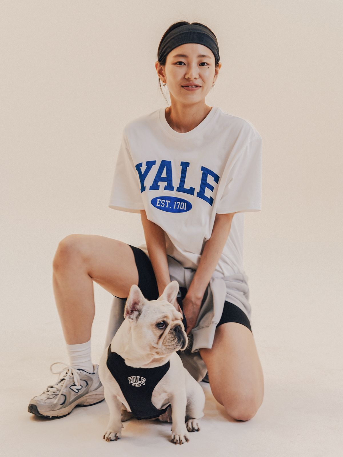 예일(YALE) 투톤아치 반팔티셔츠 화이트