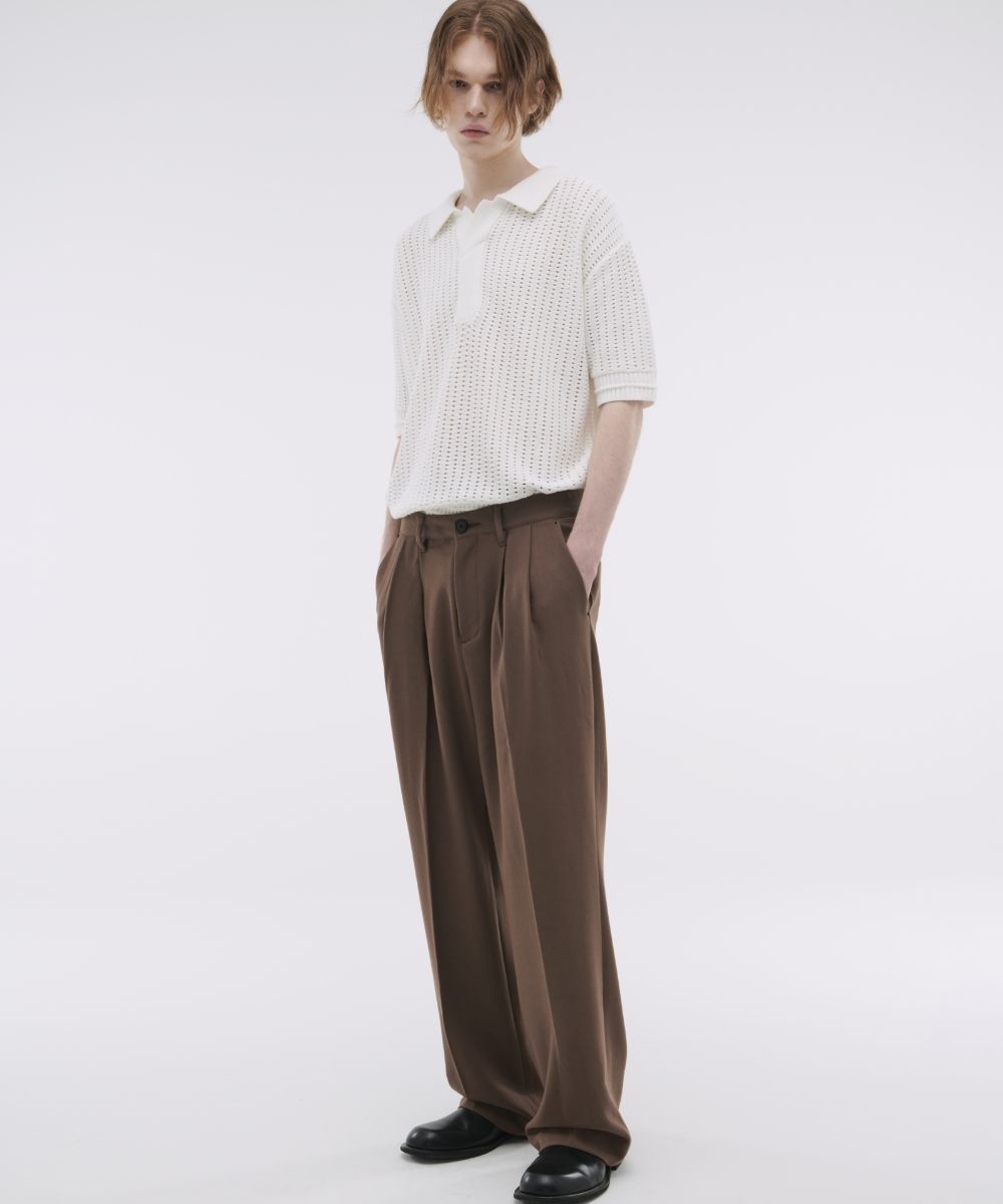 【MAISON MINED】21SS★ MAIRE KNIT HALF T 메종미네드 ~50% - SAINT BLACK KNIT HALF SHIRTS