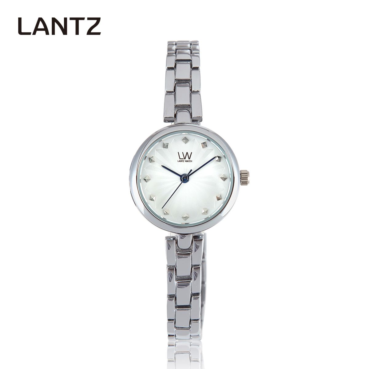 란쯔(LANTZ) LA-1245WH_여자 메탈밴드 시계_실버