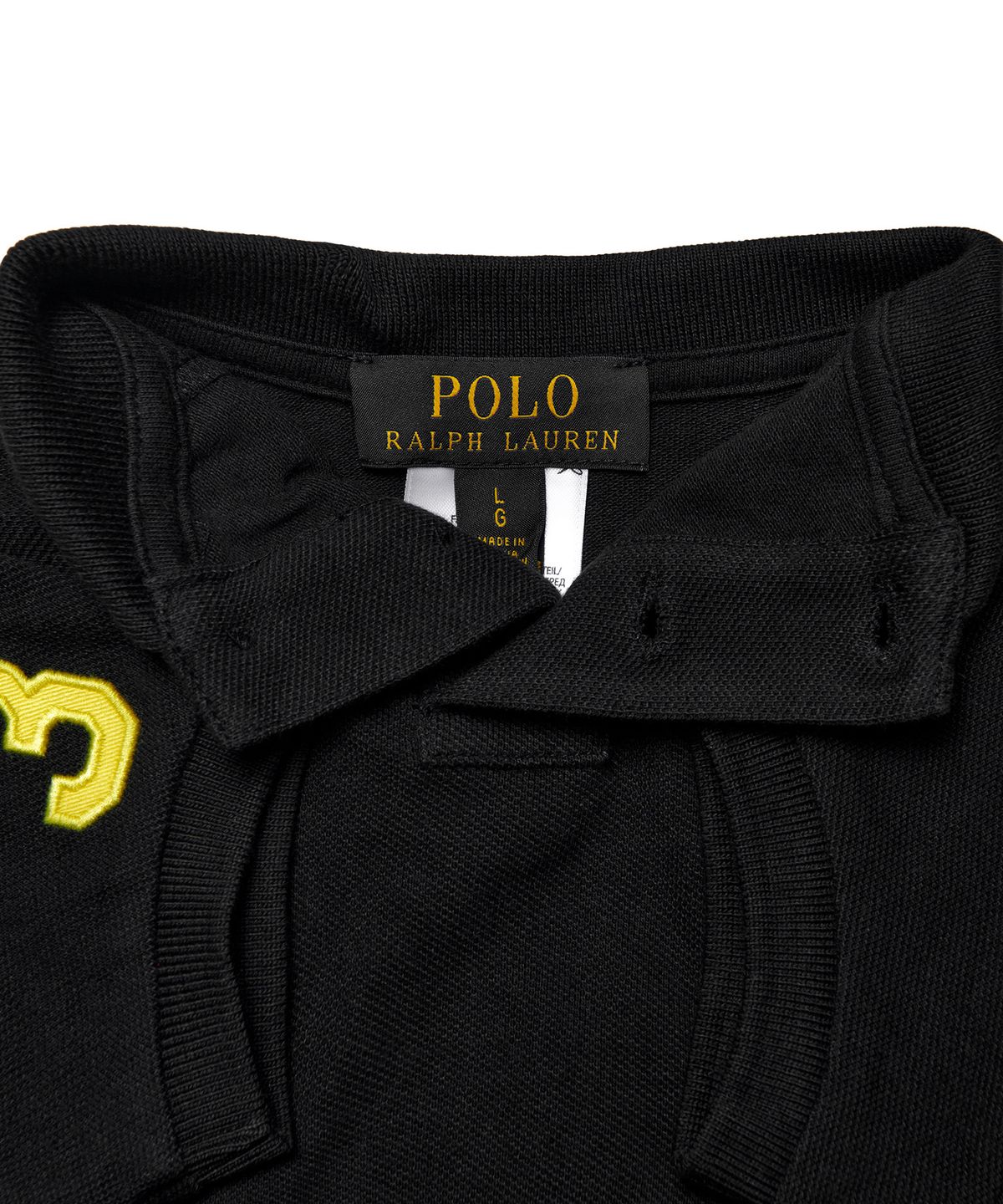 폴로 랄프 로렌(POLO RALPH LAUREN) 코튼 메시 빅포니 도그 폴로 셔츠 - 블랙