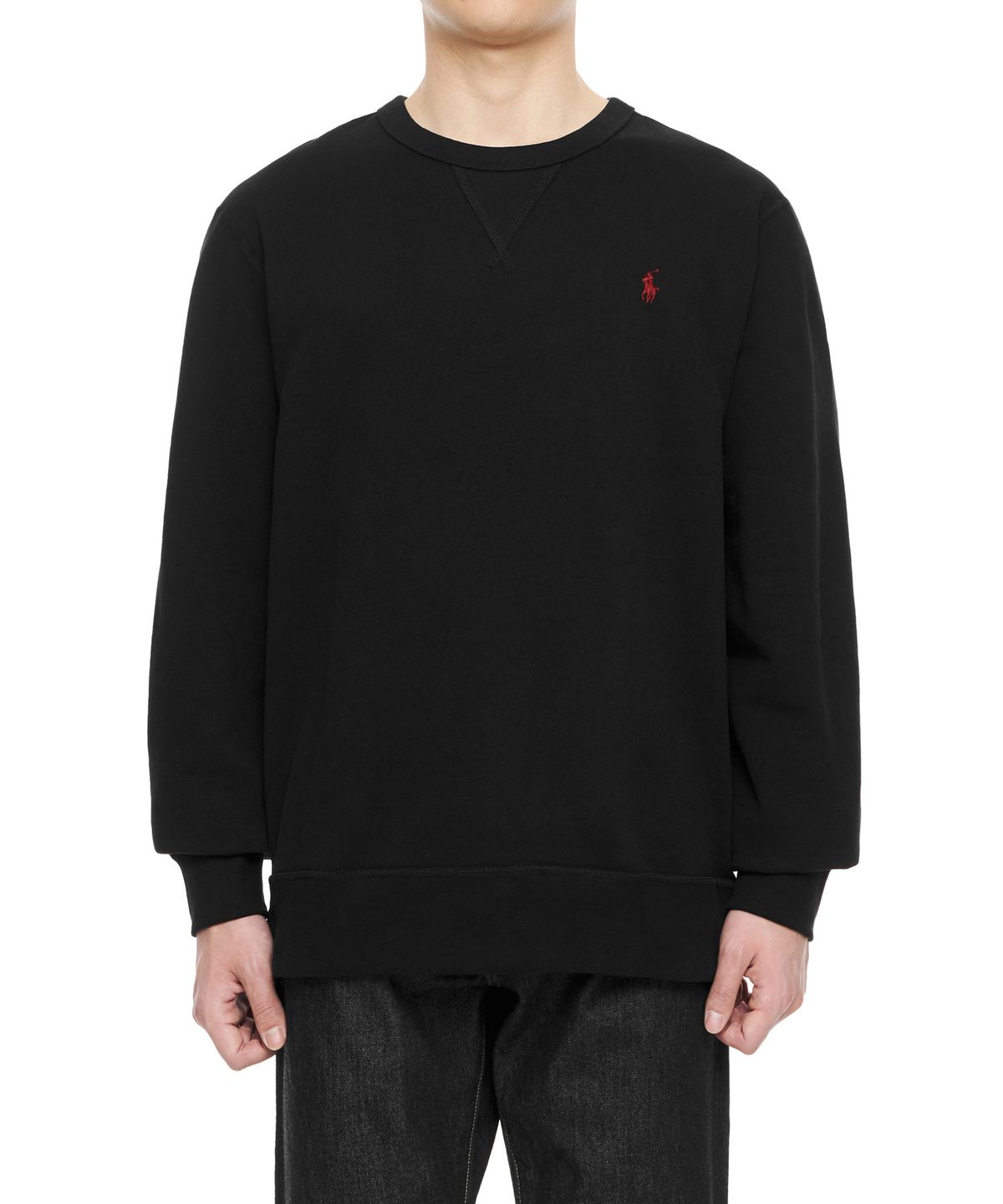 폴로 랄프 로렌(POLO RALPH LAUREN) 플리스 크루넥 스웨트셔츠 - 블랙