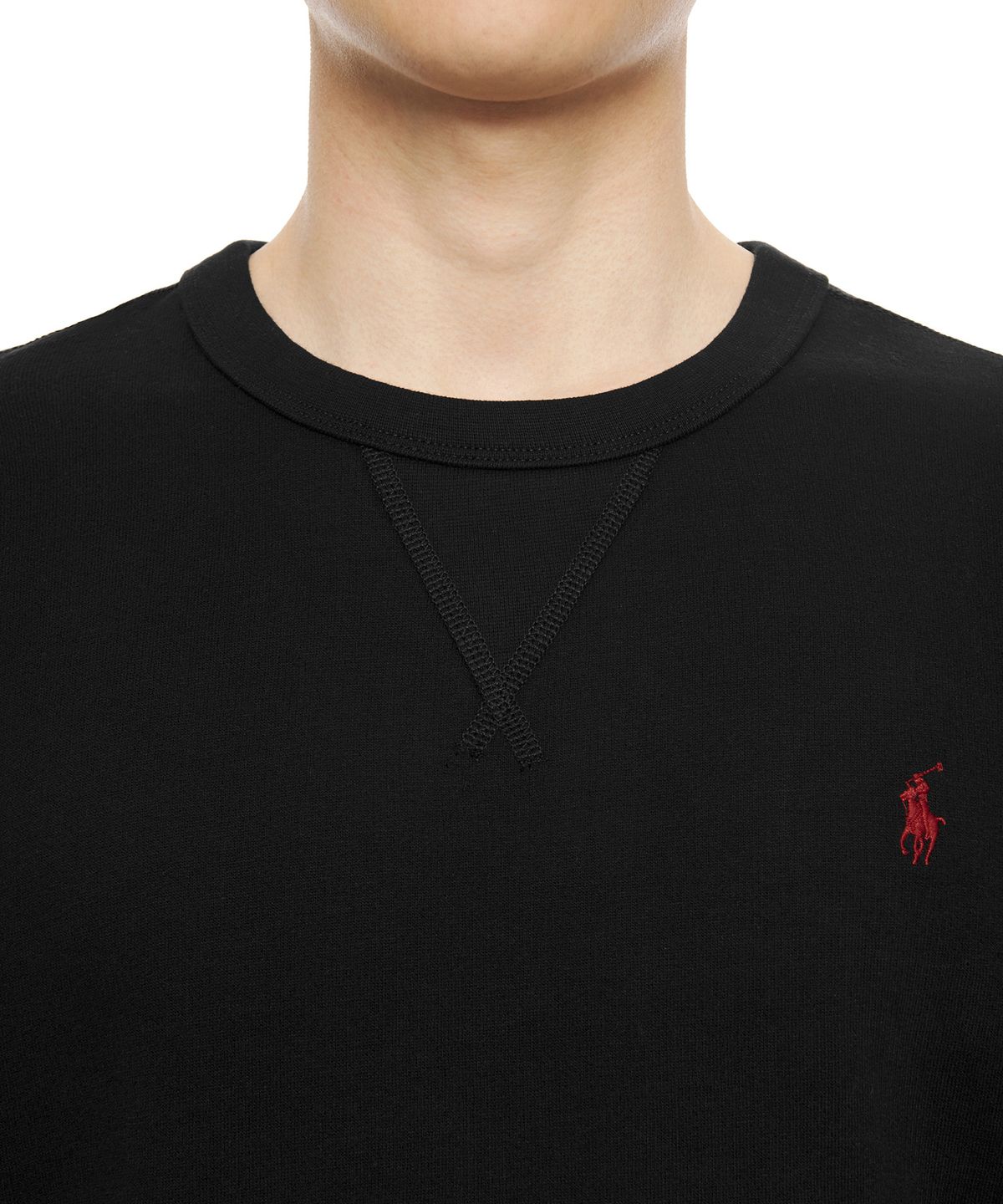 폴로 랄프 로렌(POLO RALPH LAUREN) 플리스 크루넥 스웨트셔츠 - 블랙