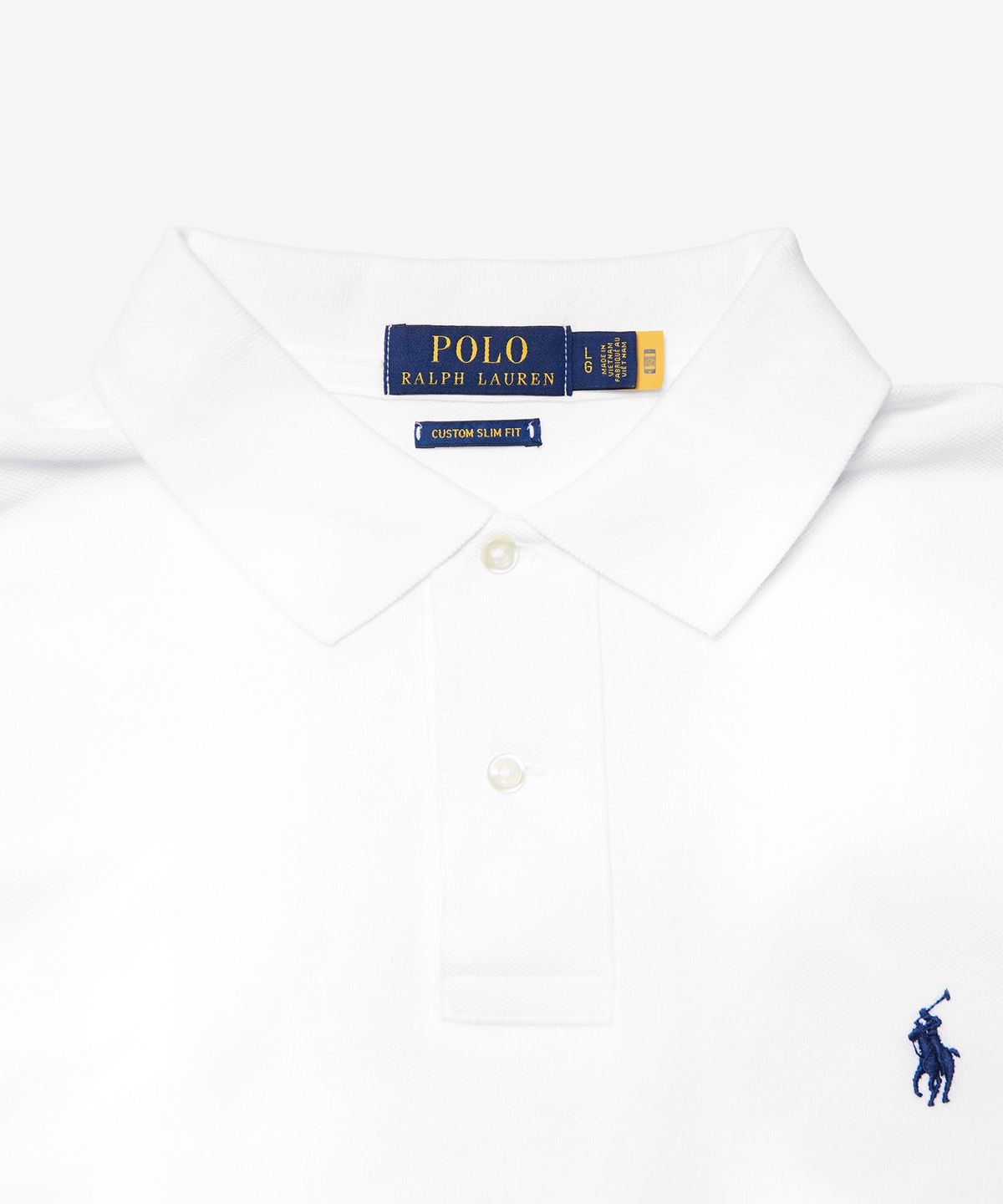 폴로 랄프 로렌(POLO RALPH LAUREN) 커스텀 슬림핏 메시 폴로 셔츠 - 화이트