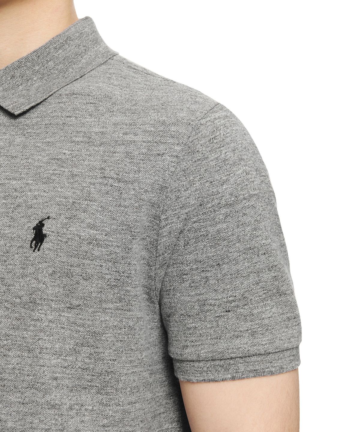 폴로 랄프 로렌(POLO RALPH LAUREN) 커스텀 슬림핏 메시 폴로 셔츠 - 그레이