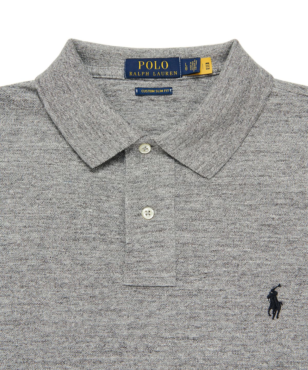 폴로 랄프 로렌(POLO RALPH LAUREN) 커스텀 슬림핏 메시 폴로 셔츠 - 그레이