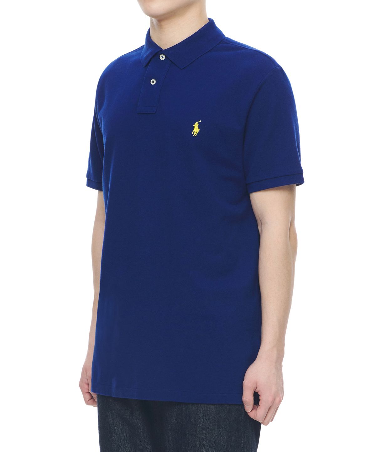 폴로 랄프 로렌(POLO RALPH LAUREN) 커스텀 슬림핏 메시 폴로 셔츠 - 블루