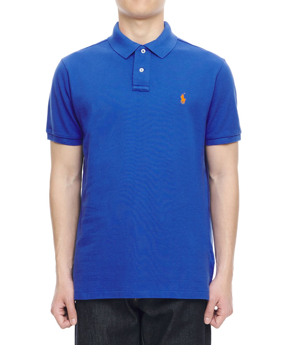 폴로 랄프 로렌(POLO RALPH LAUREN) 커스텀 슬림핏 메시 폴로 셔츠 - 블루