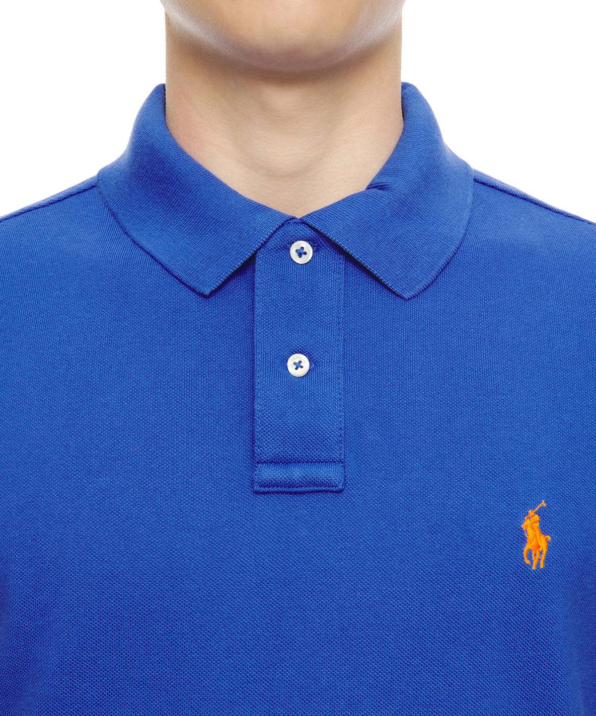 폴로 랄프 로렌(POLO RALPH LAUREN) 커스텀 슬림핏 메시 폴로 셔츠 - 블루