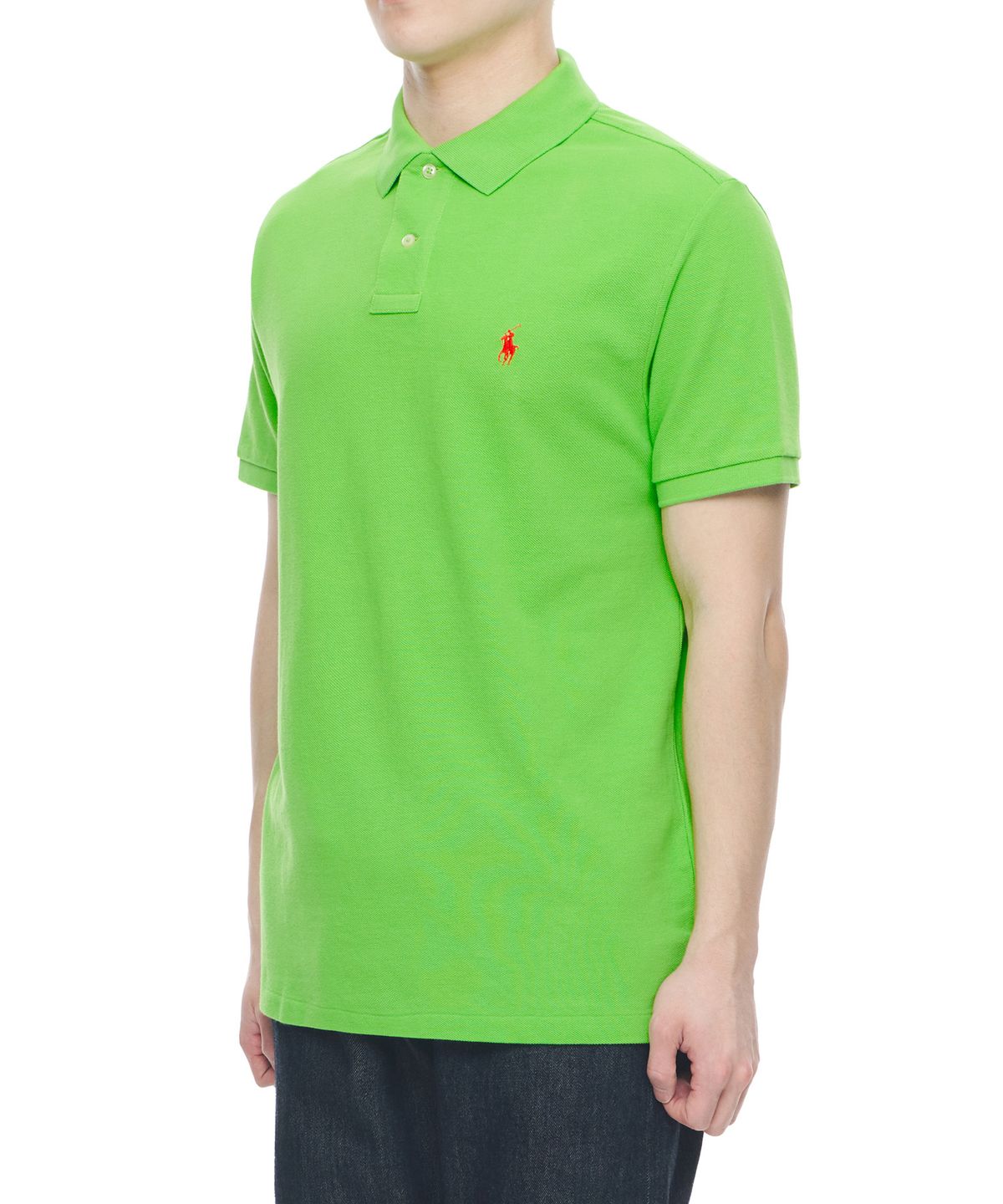 폴로 랄프 로렌(POLO RALPH LAUREN) 커스텀 슬림핏 메시 폴로 셔츠 - 그린