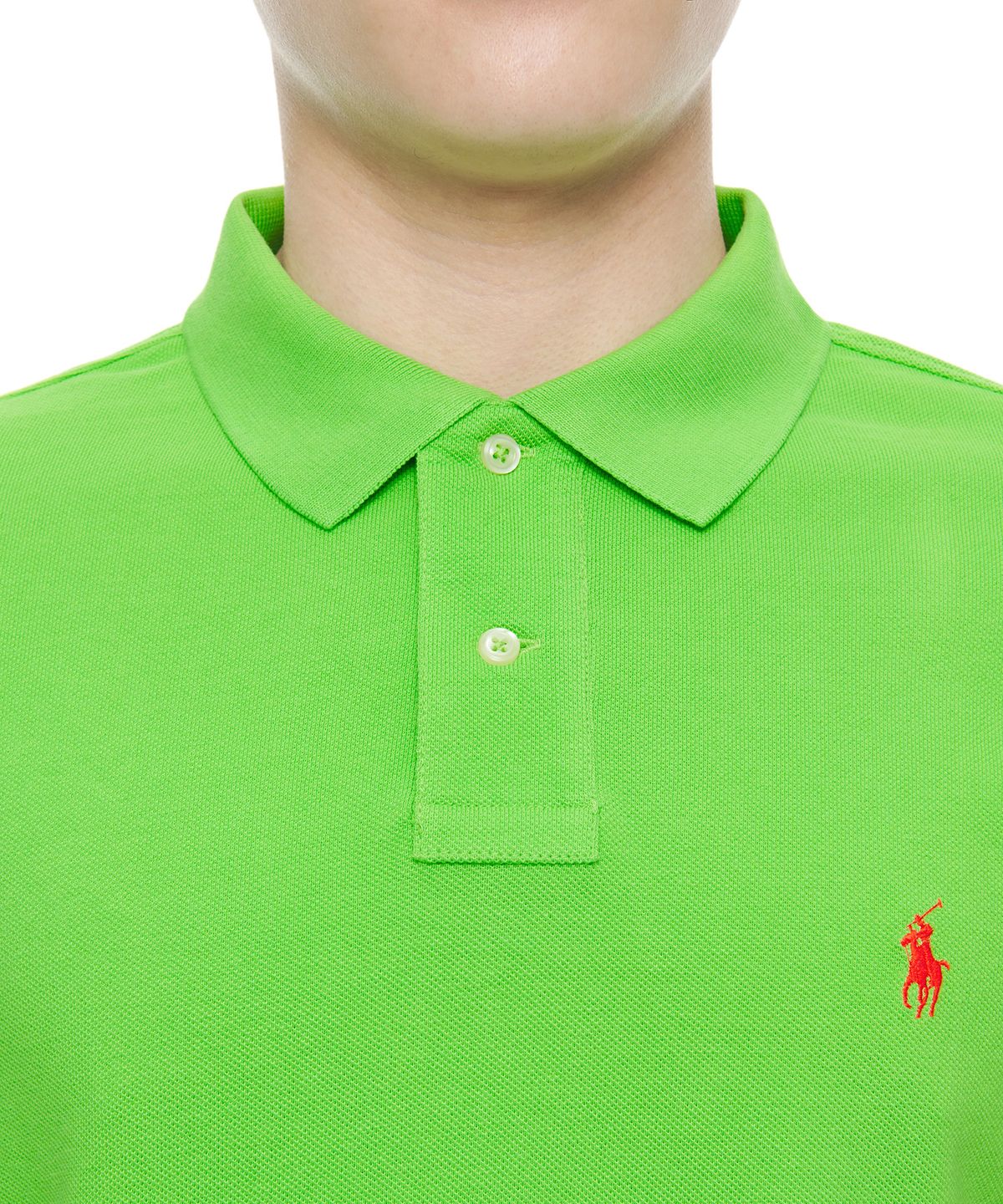 폴로 랄프 로렌(POLO RALPH LAUREN) 커스텀 슬림핏 메시 폴로 셔츠 - 그린