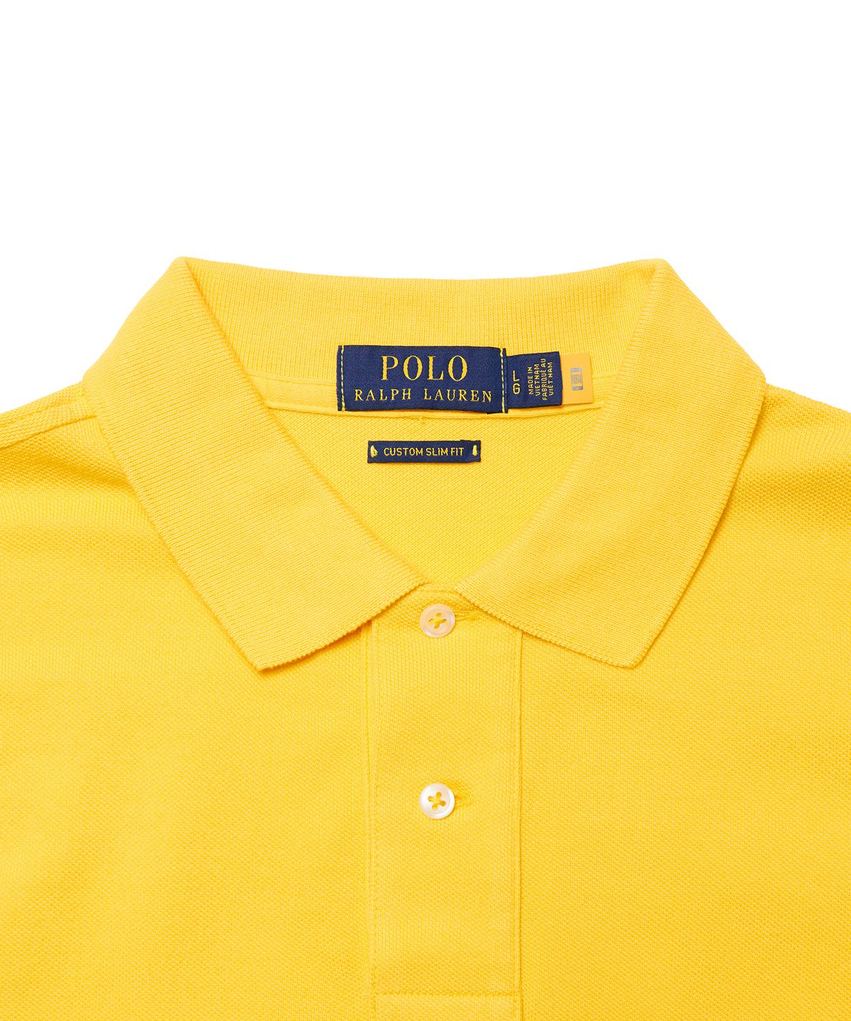 폴로 랄프 로렌(POLO RALPH LAUREN) 커스텀 슬림핏 메시 폴로 셔츠 - 옐로우