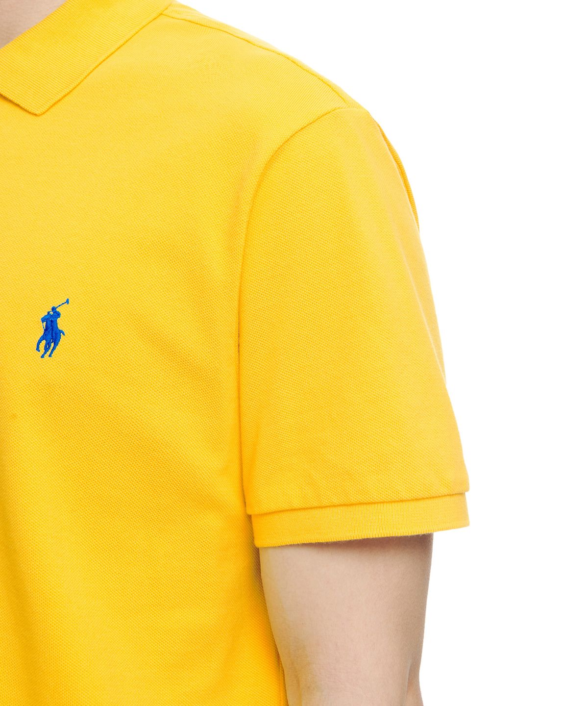 폴로 랄프 로렌(POLO RALPH LAUREN) 커스텀 슬림핏 메시 폴로 셔츠 - 옐로우