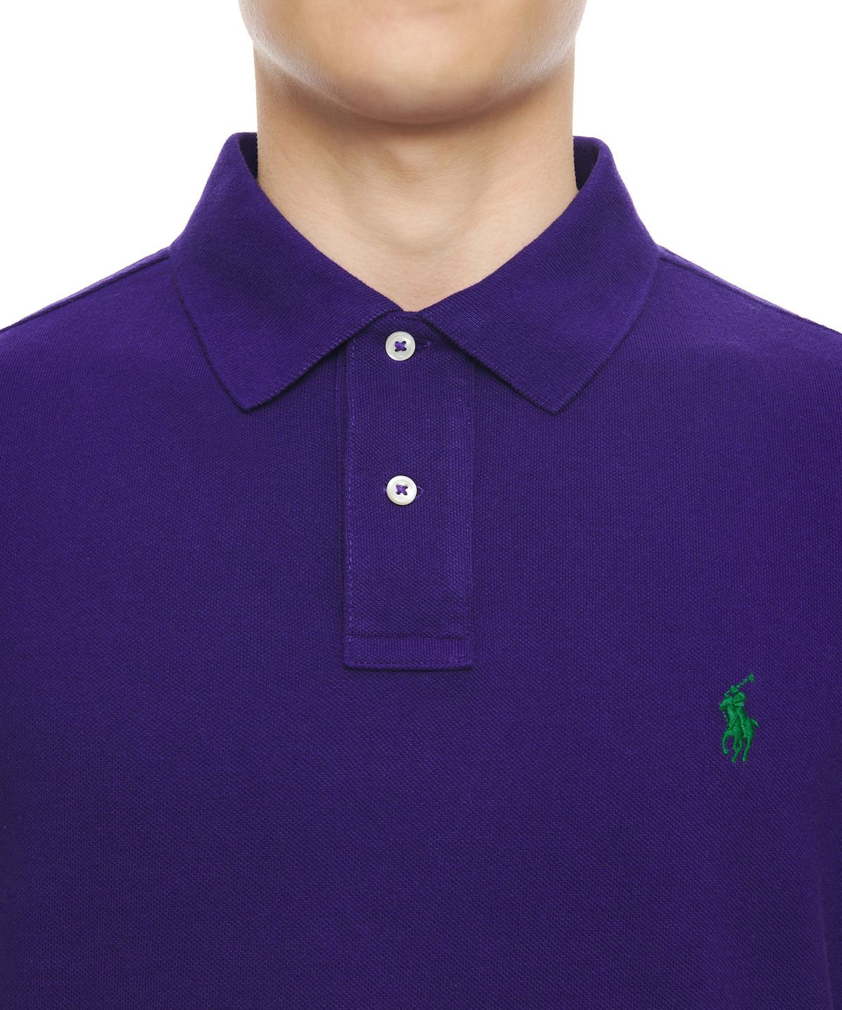 폴로 랄프 로렌(POLO RALPH LAUREN) 커스텀 슬림핏 메시 폴로 셔츠 - 퍼플