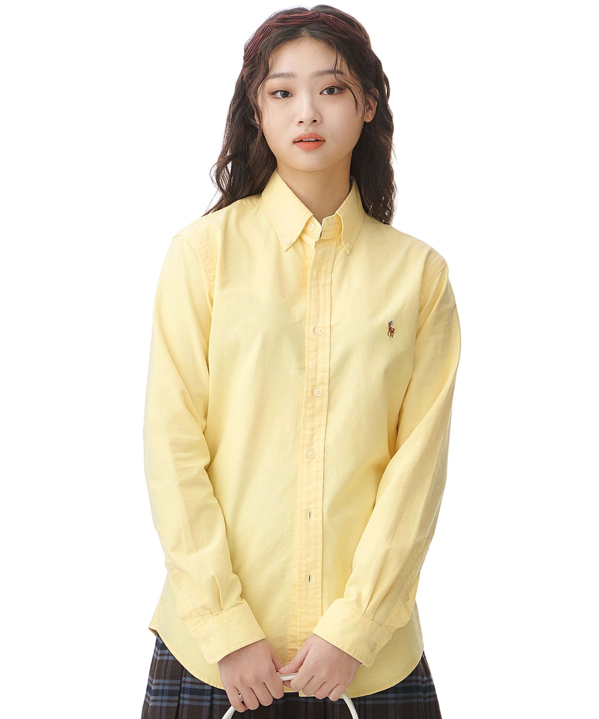 폴로 랄프 로렌(POLO RALPH LAUREN) 커스텀핏 옥스포드 셔츠 - 옐로우