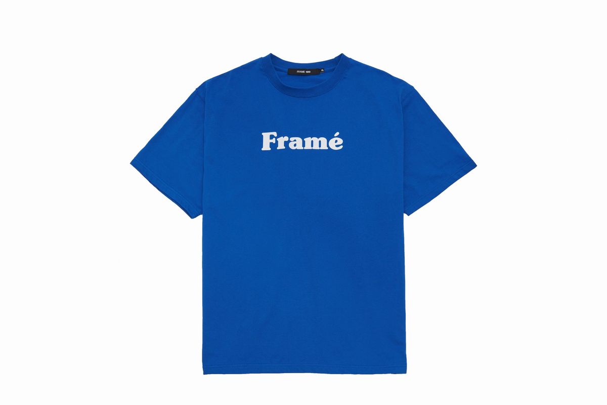 프레임 오프(FRAME OFF) 프레임 로고 반팔티 - 블루