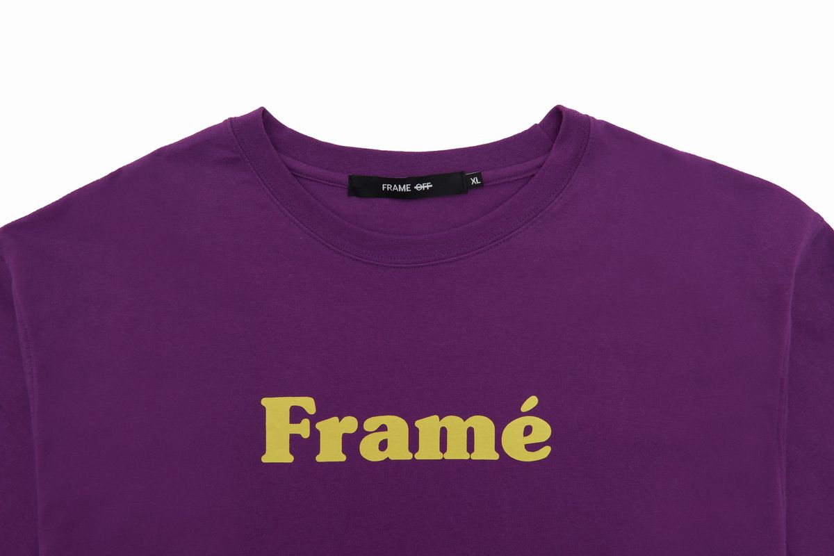 프레임 오프(FRAME OFF) 프레임 로고 반팔티 - 퍼플