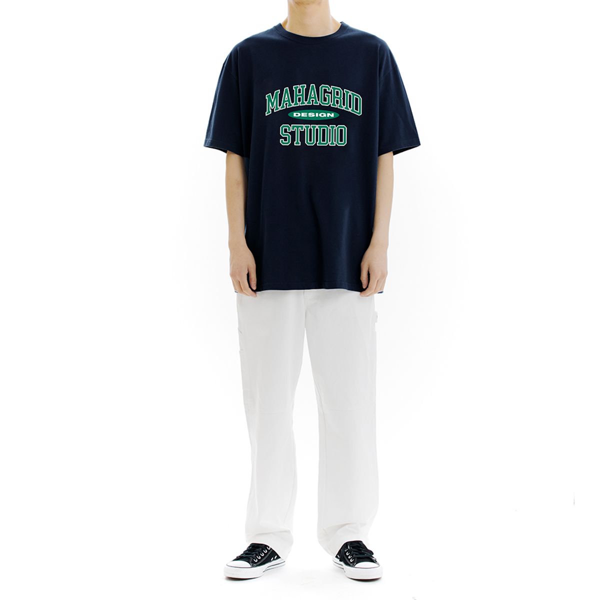 마하그리드(MAHAGRID) COLLEGE LOGO TEE NAVY(MG2BSMT536A)