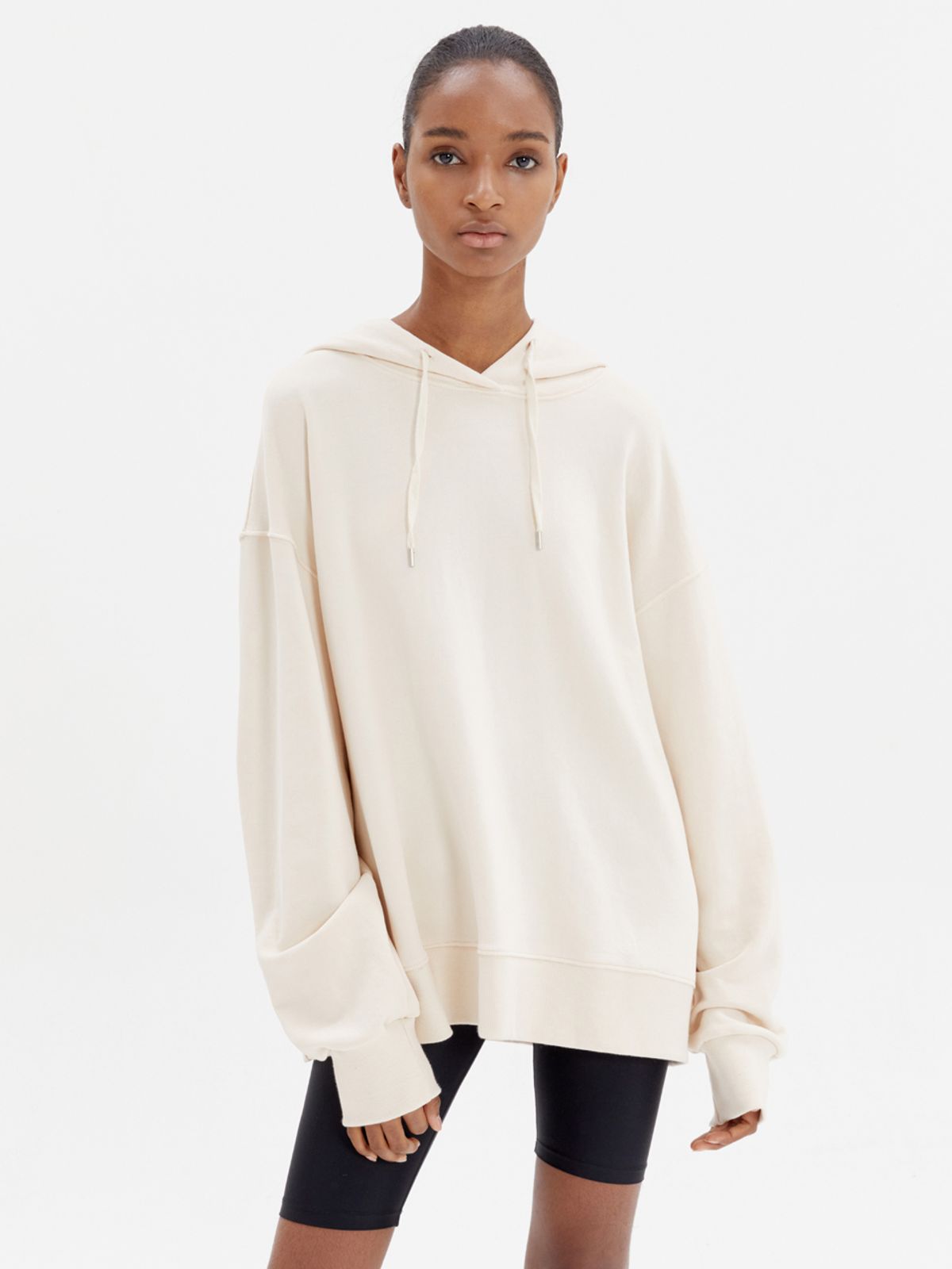 해브레스(HAVELESS) COTTON-JERSEY HOODED IVORY