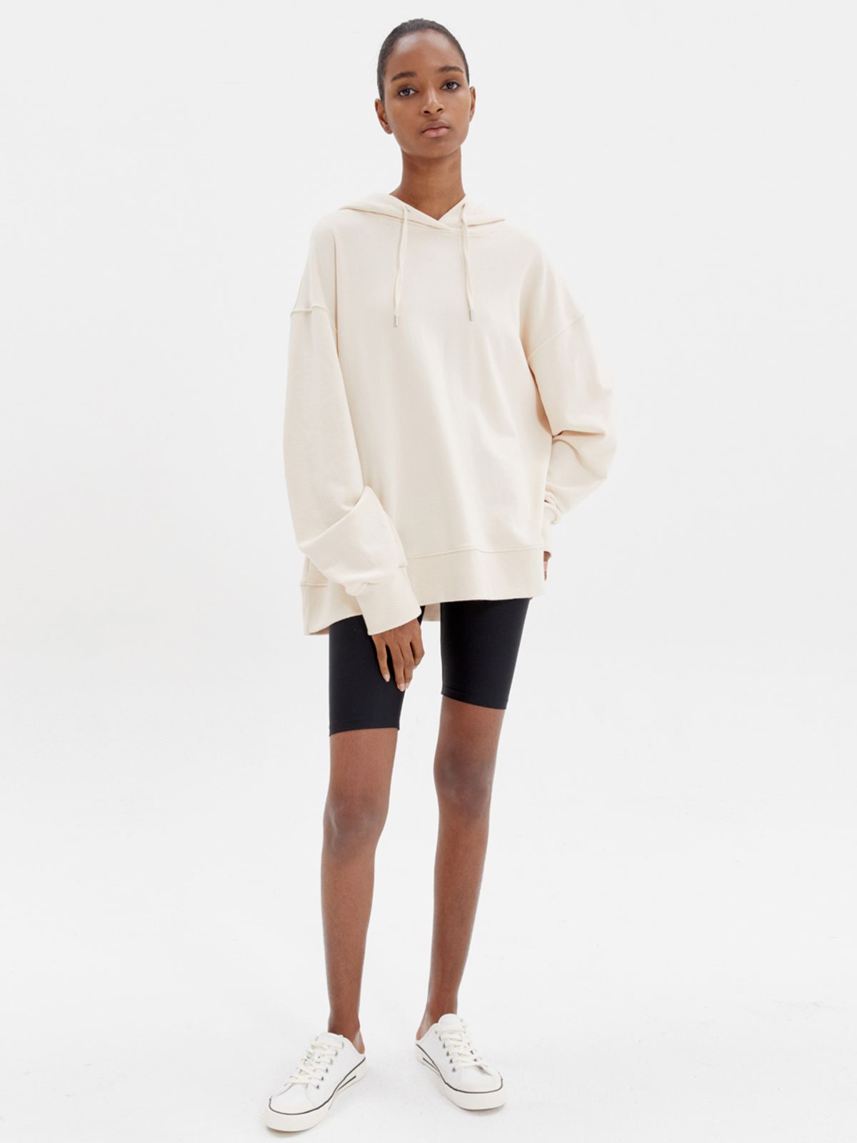 해브레스(HAVELESS) COTTON-JERSEY HOODED IVORY