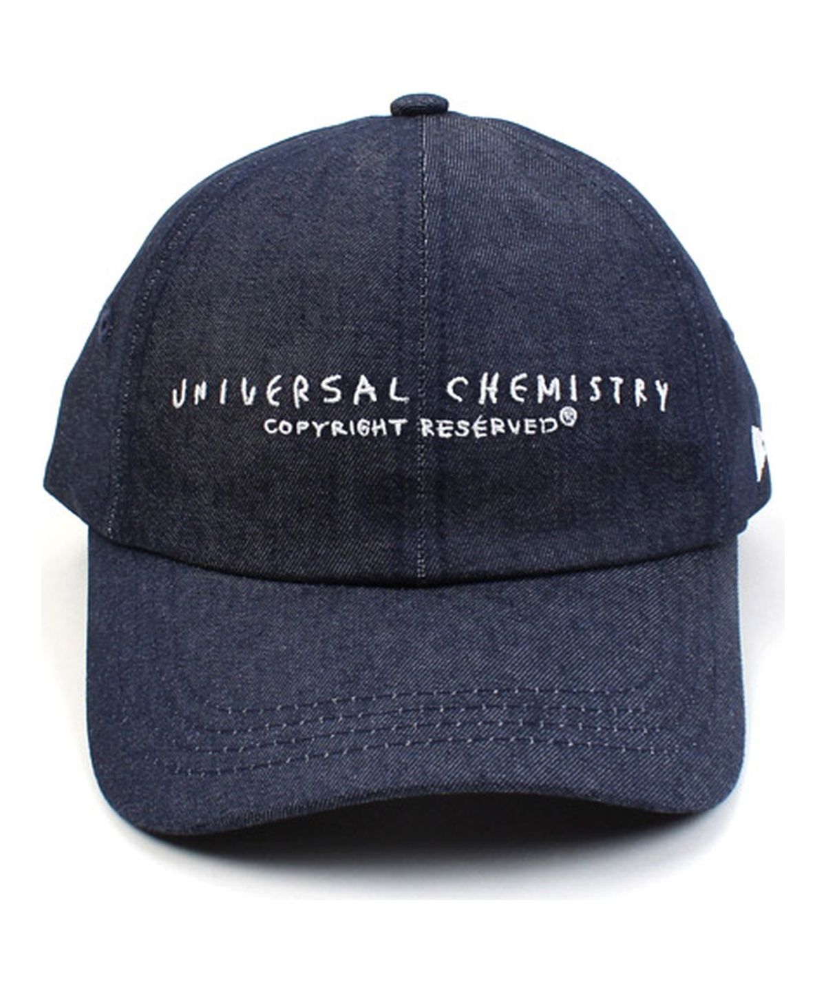 유니버셜 케미스트리(UNIVERSAL CHEMISTRY) Dark Denim Logo Low Ballcap 데님볼캡