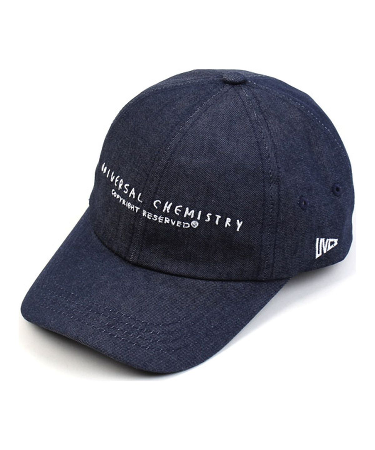 유니버셜 케미스트리(UNIVERSAL CHEMISTRY) Dark Denim Logo Low Ballcap 데님볼캡