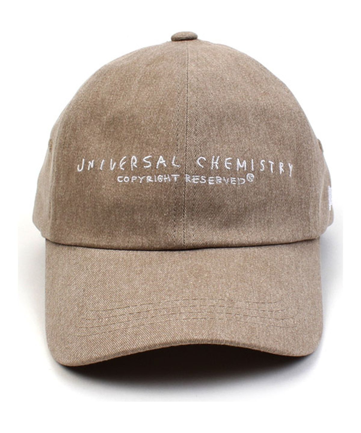 유니버셜 케미스트리(UNIVERSAL CHEMISTRY) Washing Beige Logo Low Ballcap 워싱볼캡