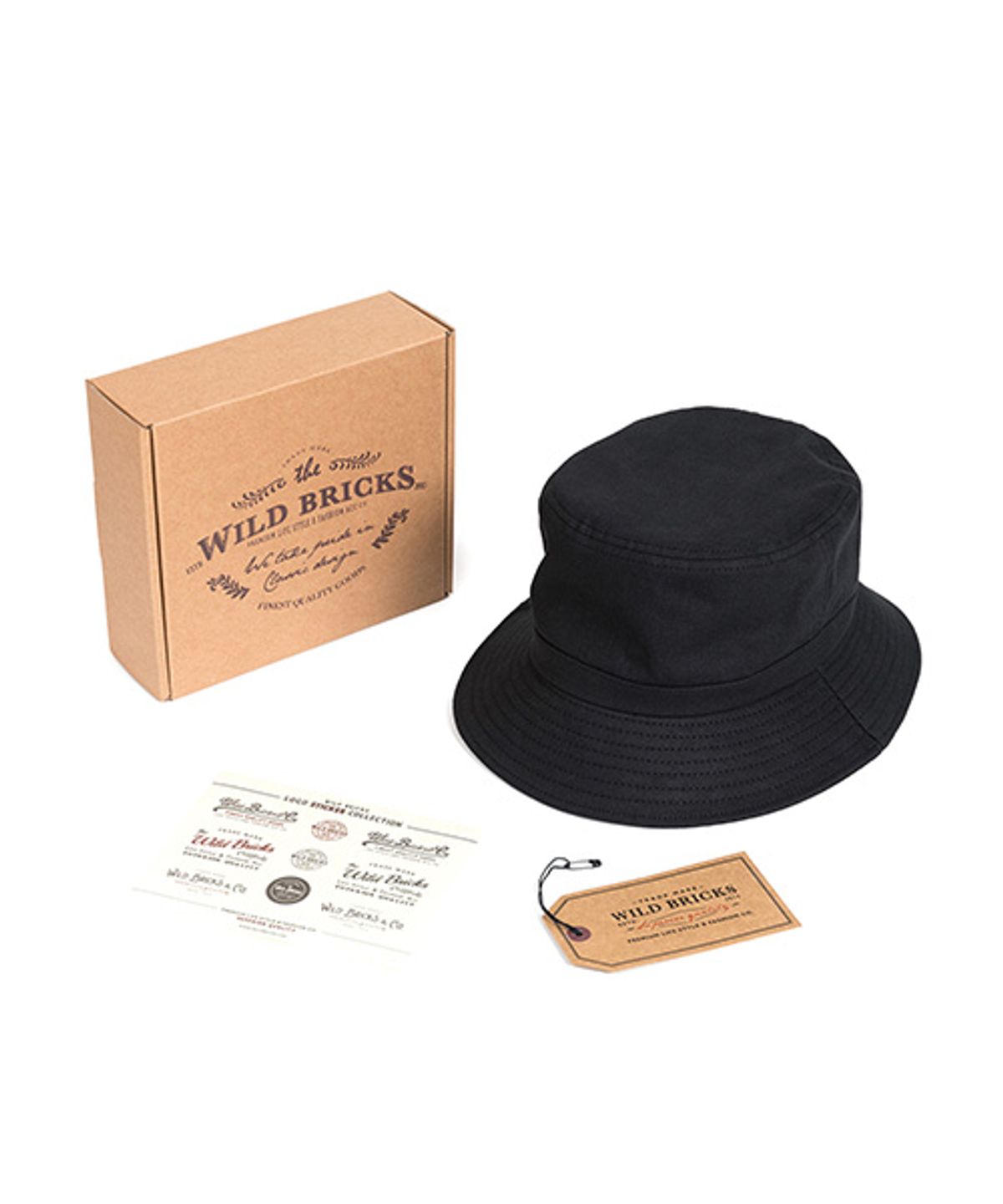 와일드 브릭스(WILD BRICKS) BS RIPSTOP BUCKET HAT (black)