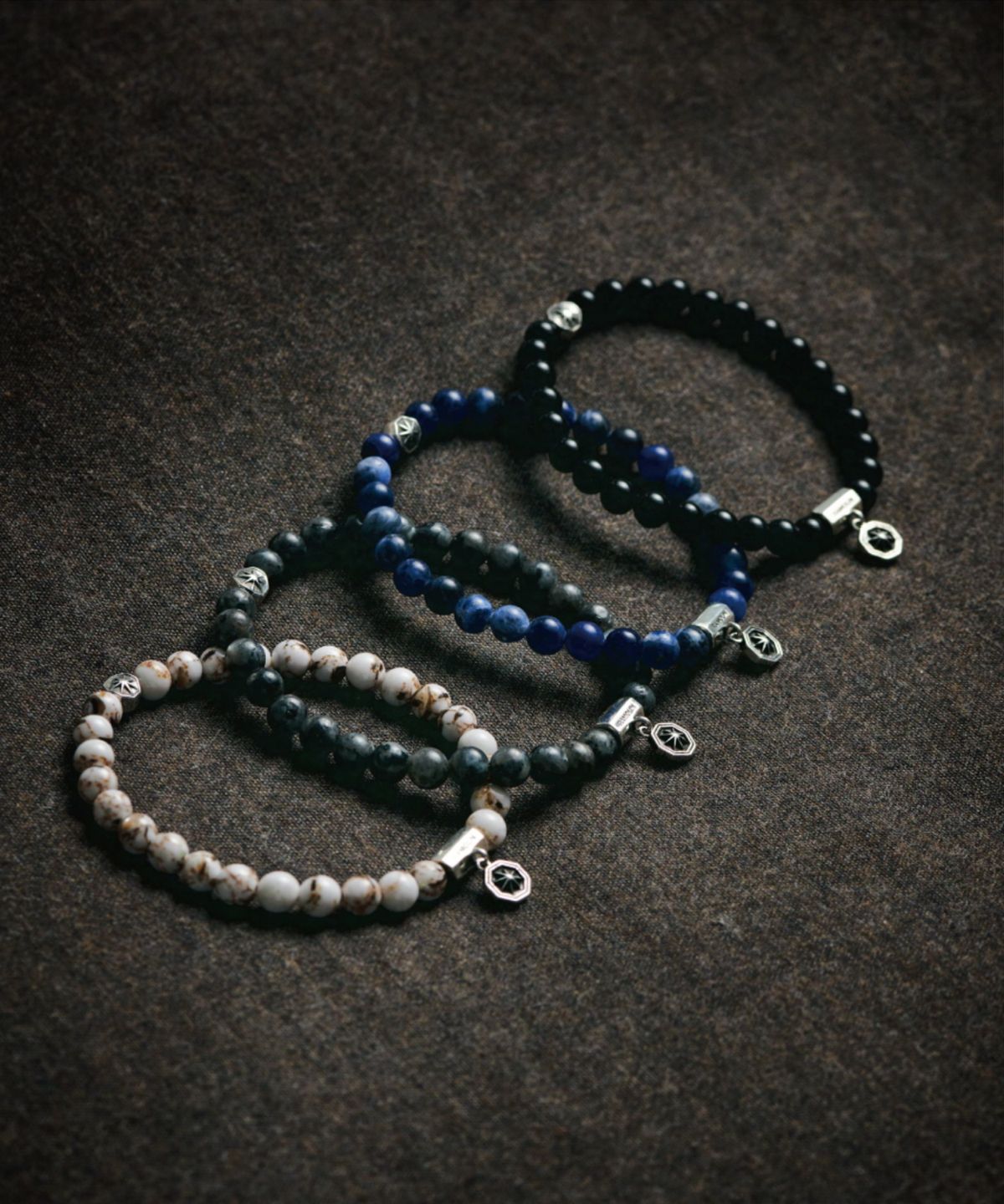 라모랭(RAMOLIN) India Gemstone Silver Bracelet Midnight Fog