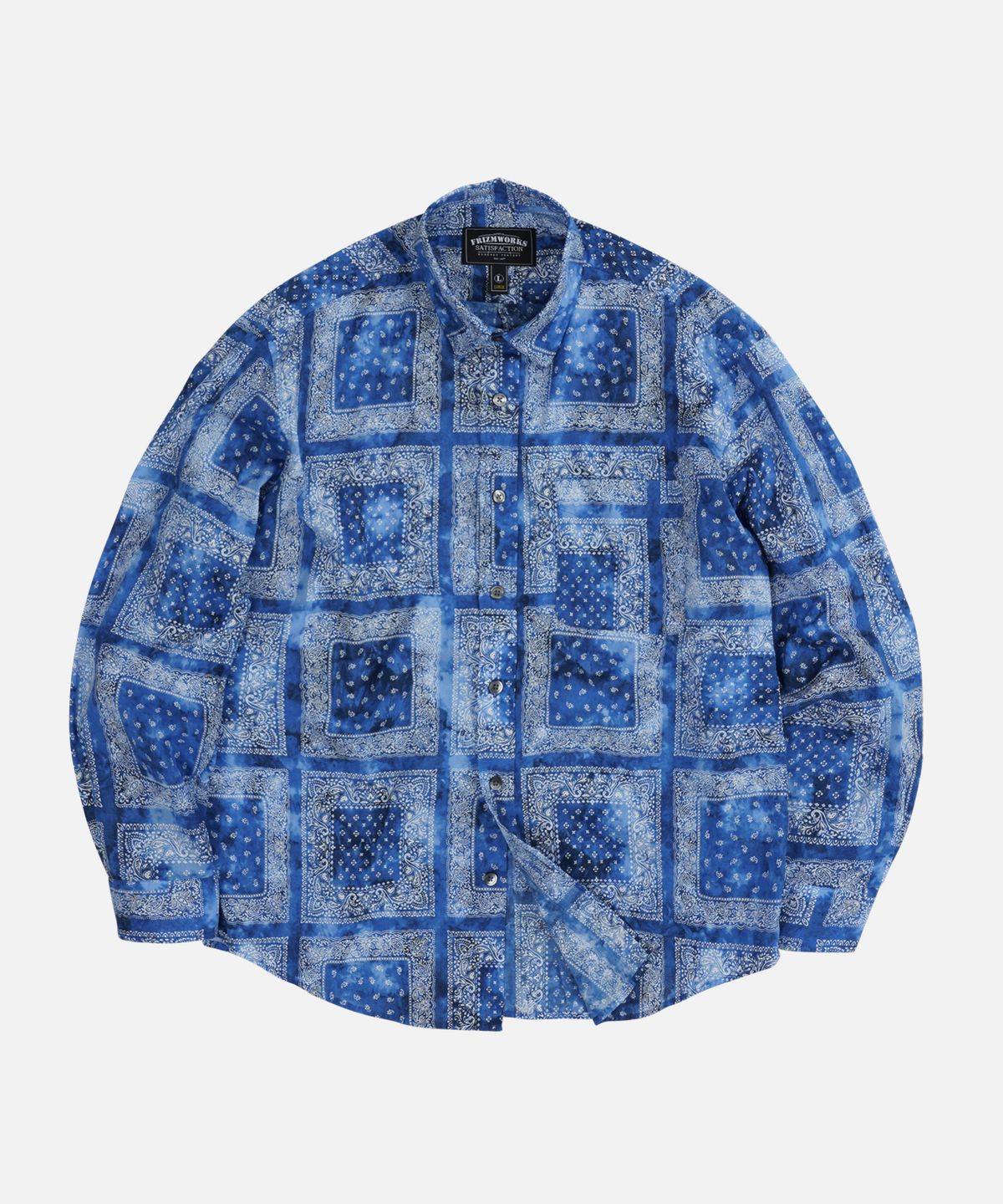 프리즘웍스(FRIZMWORKS) TIE-DYED BANDANA OVERSIZED SHIRT _ BLUE