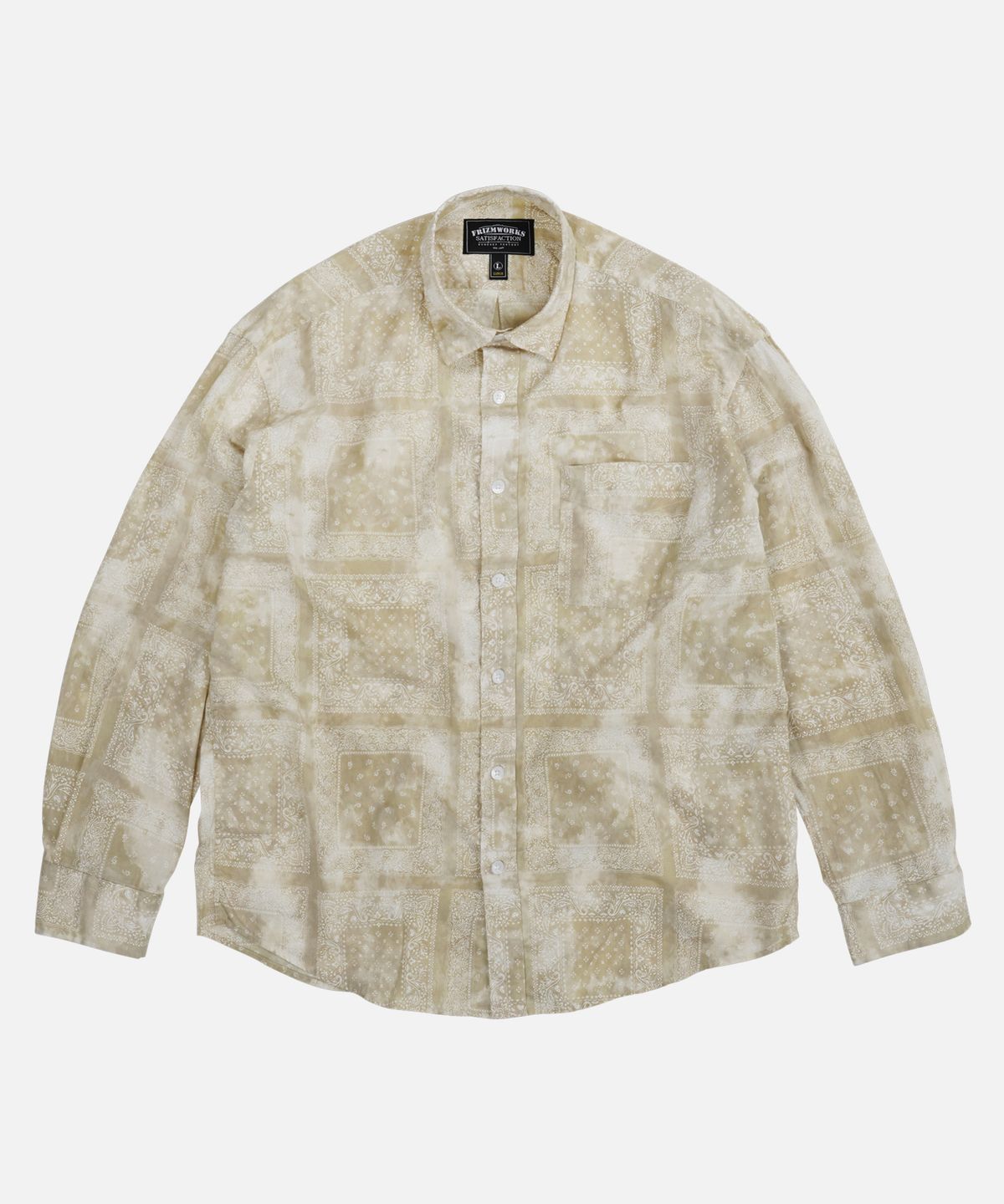 프리즘웍스(FRIZMWORKS) TIE-DYED BANDANA OVERSIZED SHIRT _ BEIGE