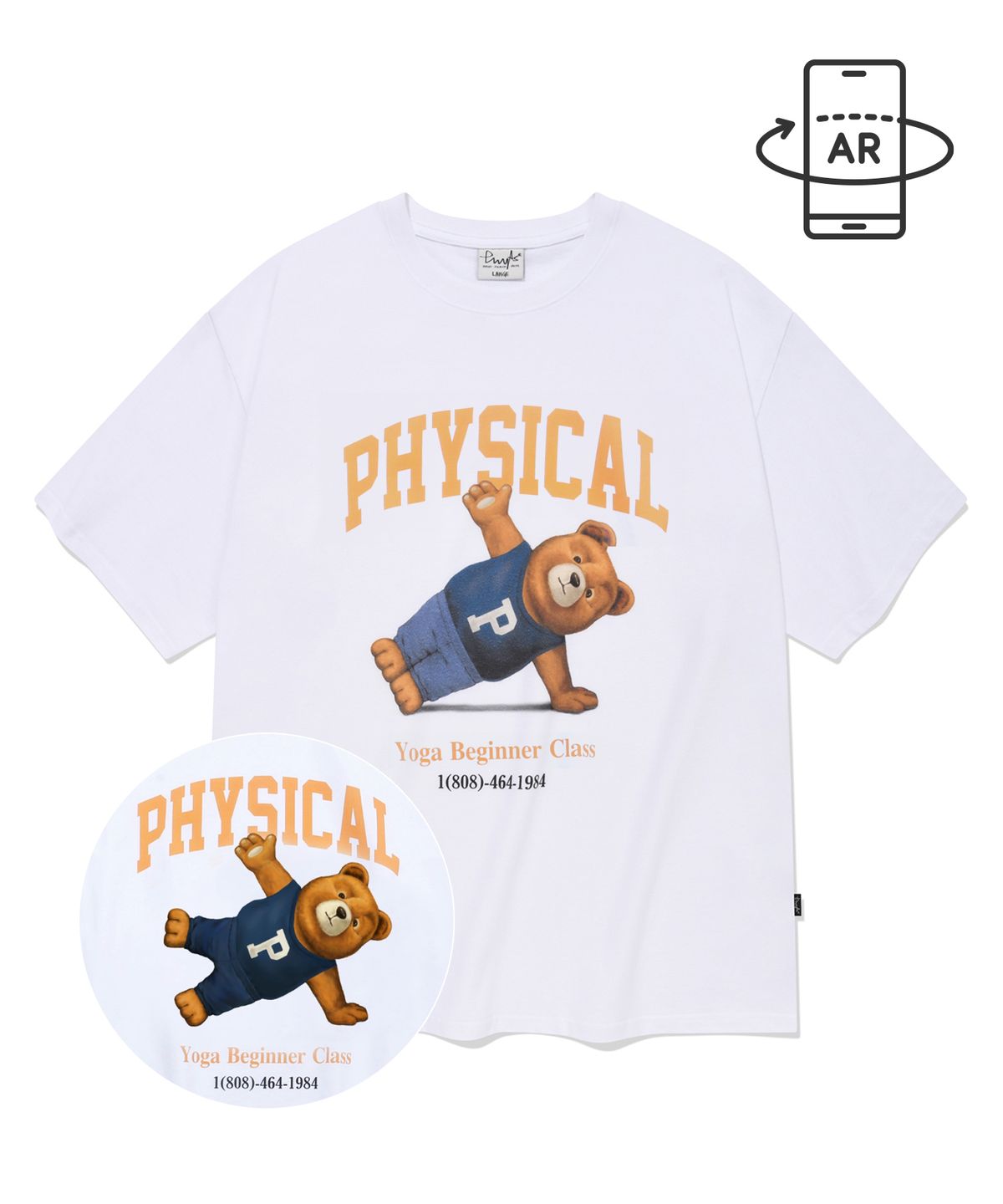 피지컬 디파트먼트(PHYSICAL DEPARTMENT) 요가 베어 반팔티셔츠_옐로우