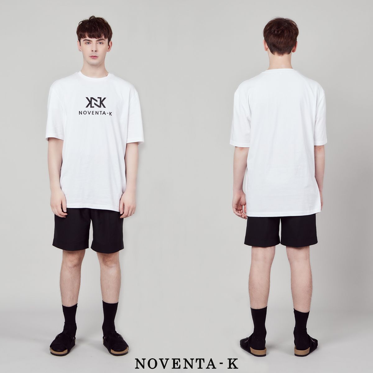 노벤타 케이(NOVENTA-K) 오버핏 라운드 반팔 티셔츠 WHITE