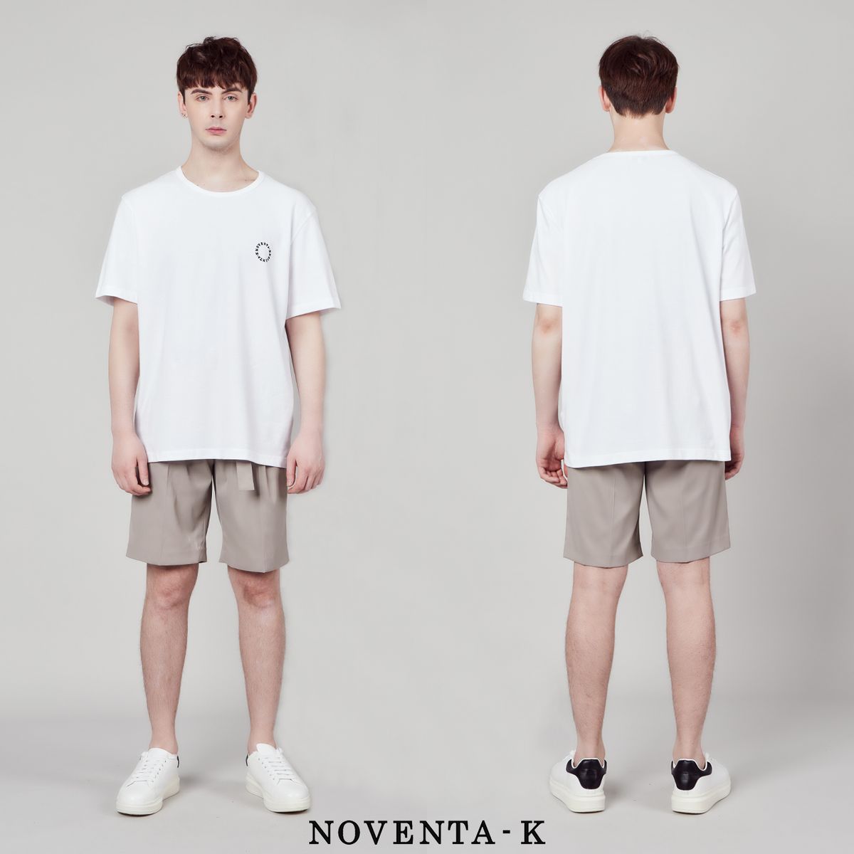 노벤타 케이(NOVENTA-K) 라운드 피케 반팔 티셔츠 White