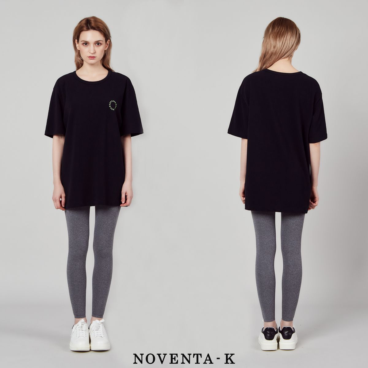 노벤타 케이(NOVENTA-K) 라운드 피케 반팔 티셔츠 Black