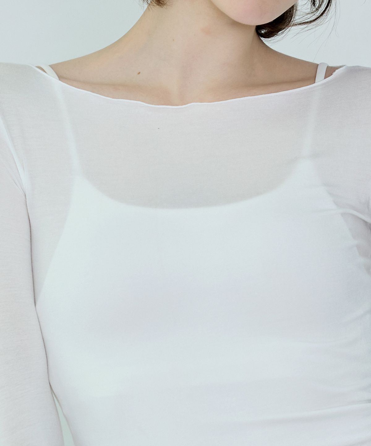 데비웨어(DEVIWEAR) 페이스 슬림 티셔츠 DEVI-T0056-화이트