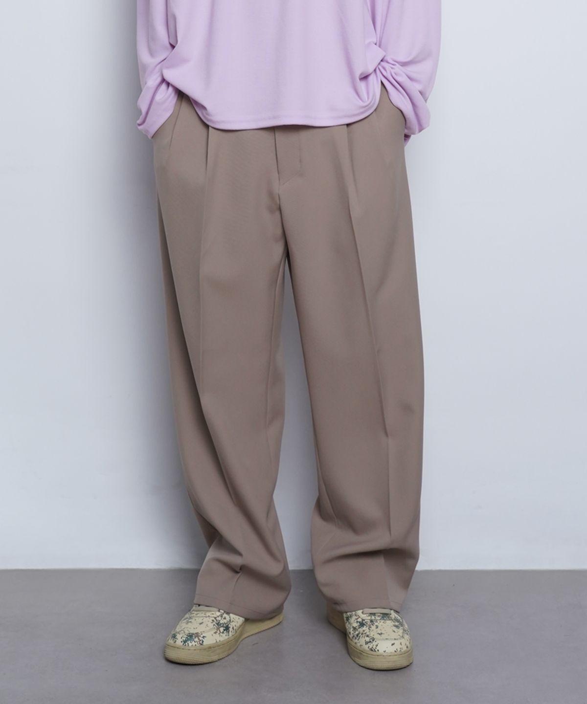 에이본(THE-ABON) M56 over bon setup wide slacks black