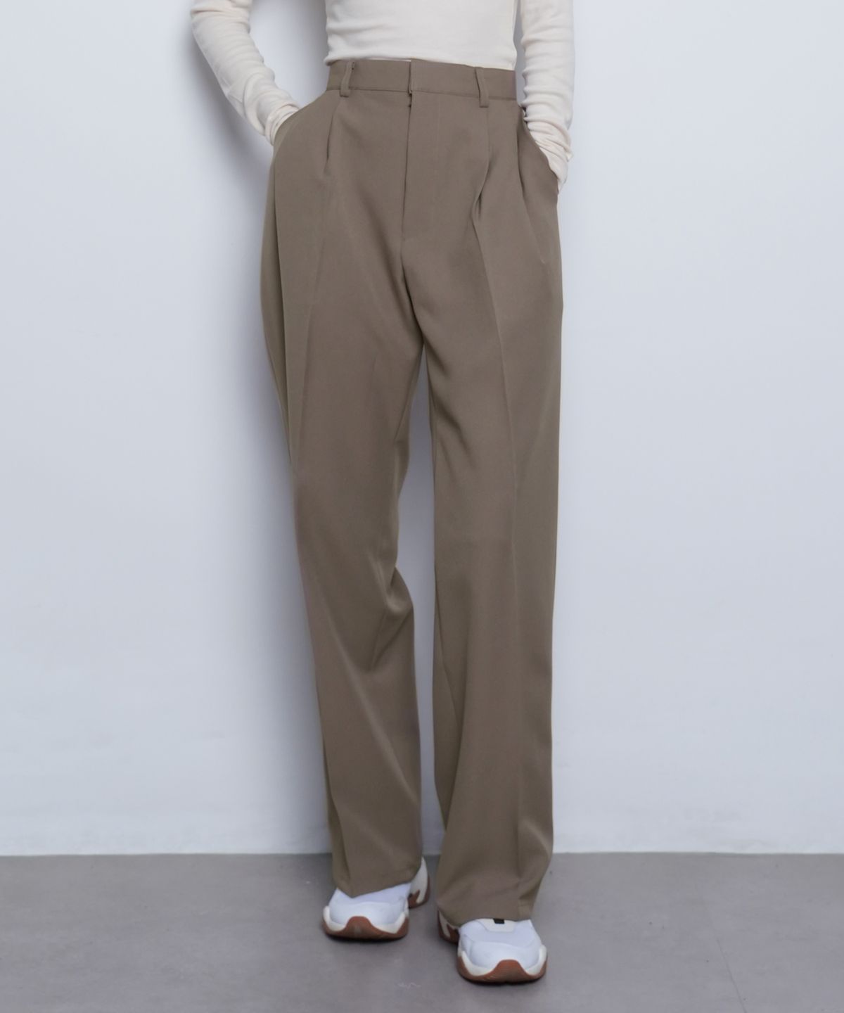 에이본(THE-ABON) M56 over bon setup wide slacks black