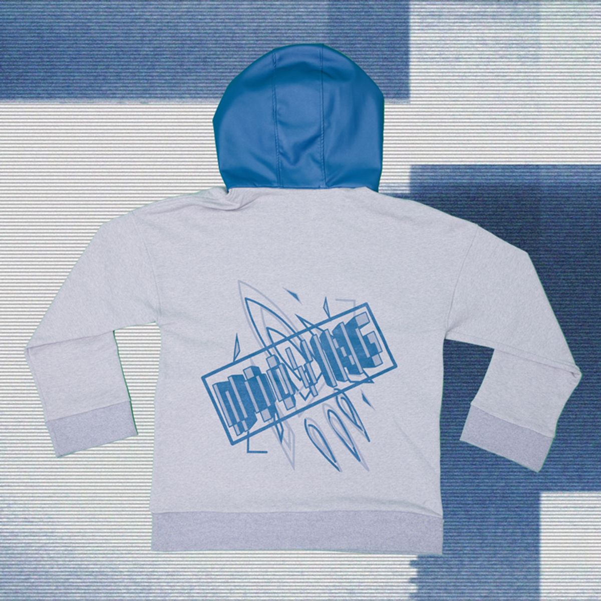 우빙(WOOVING) LEATHER COLORED HOODIE (BLUE)