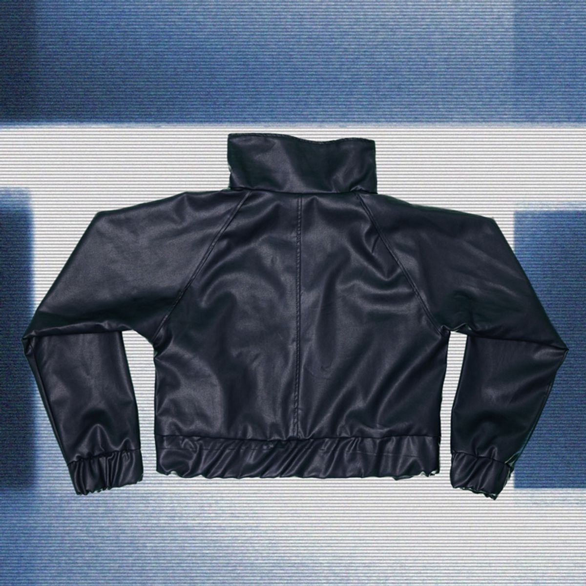 우빙(WOOVING) HIGHNECK LEATHER SHORT JACKET (BLACK)