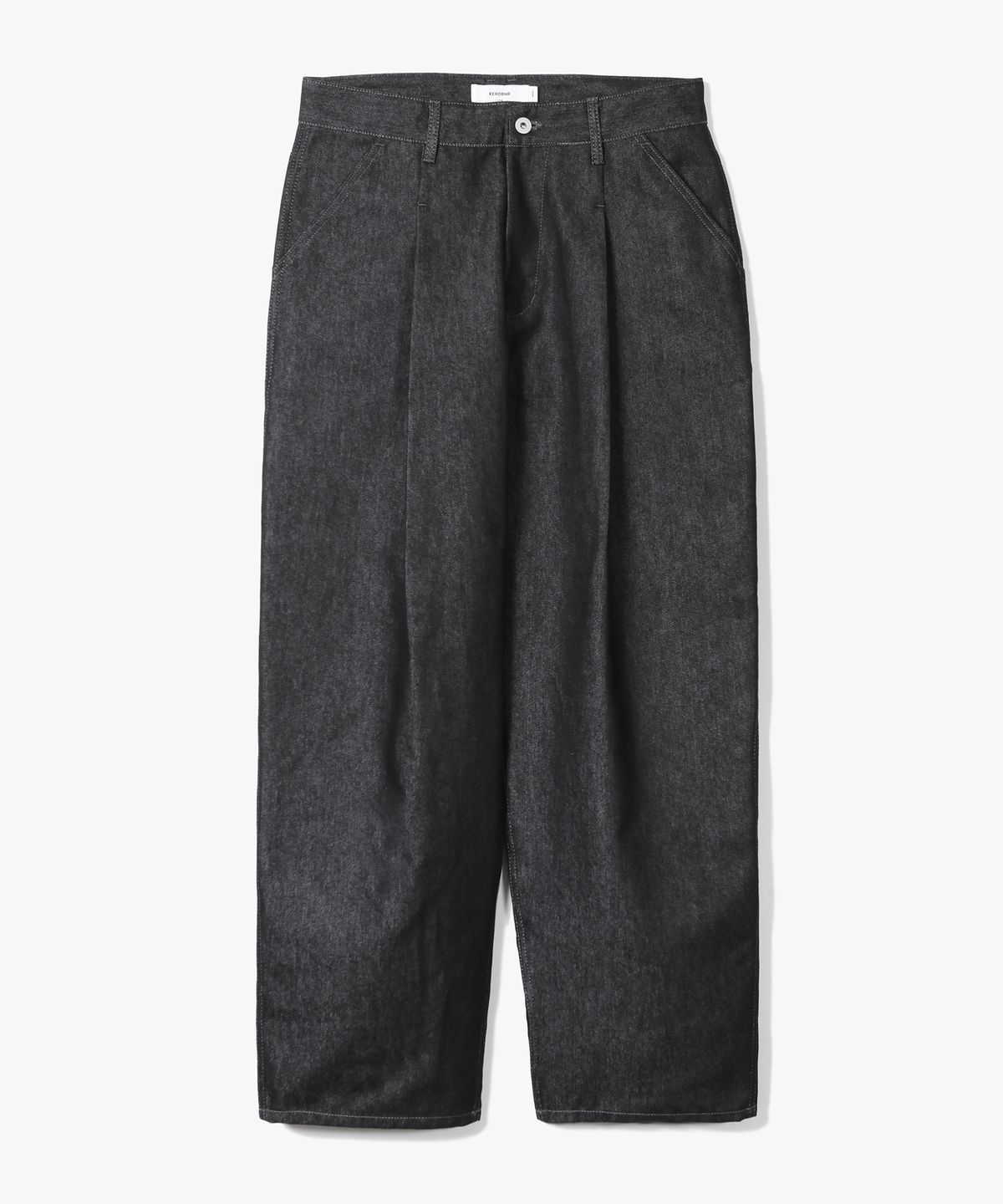 제로(XERO) Clean Deep One Tuck Denim Pants [Black]