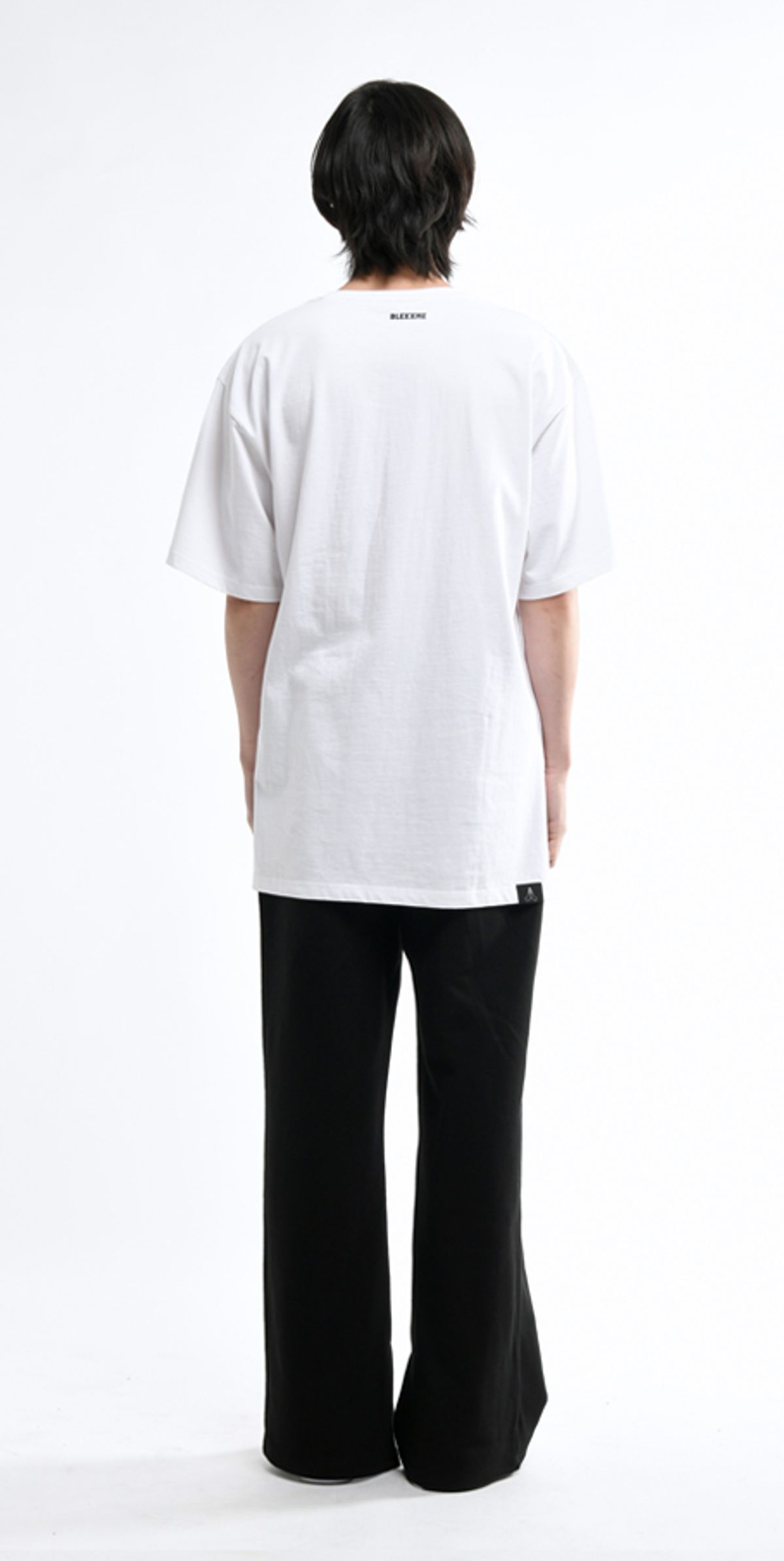 블랙스미(BLEXXME) ORIGINAL LOGO OVERSIZE FIT SLIT T-SHIRT WHITE