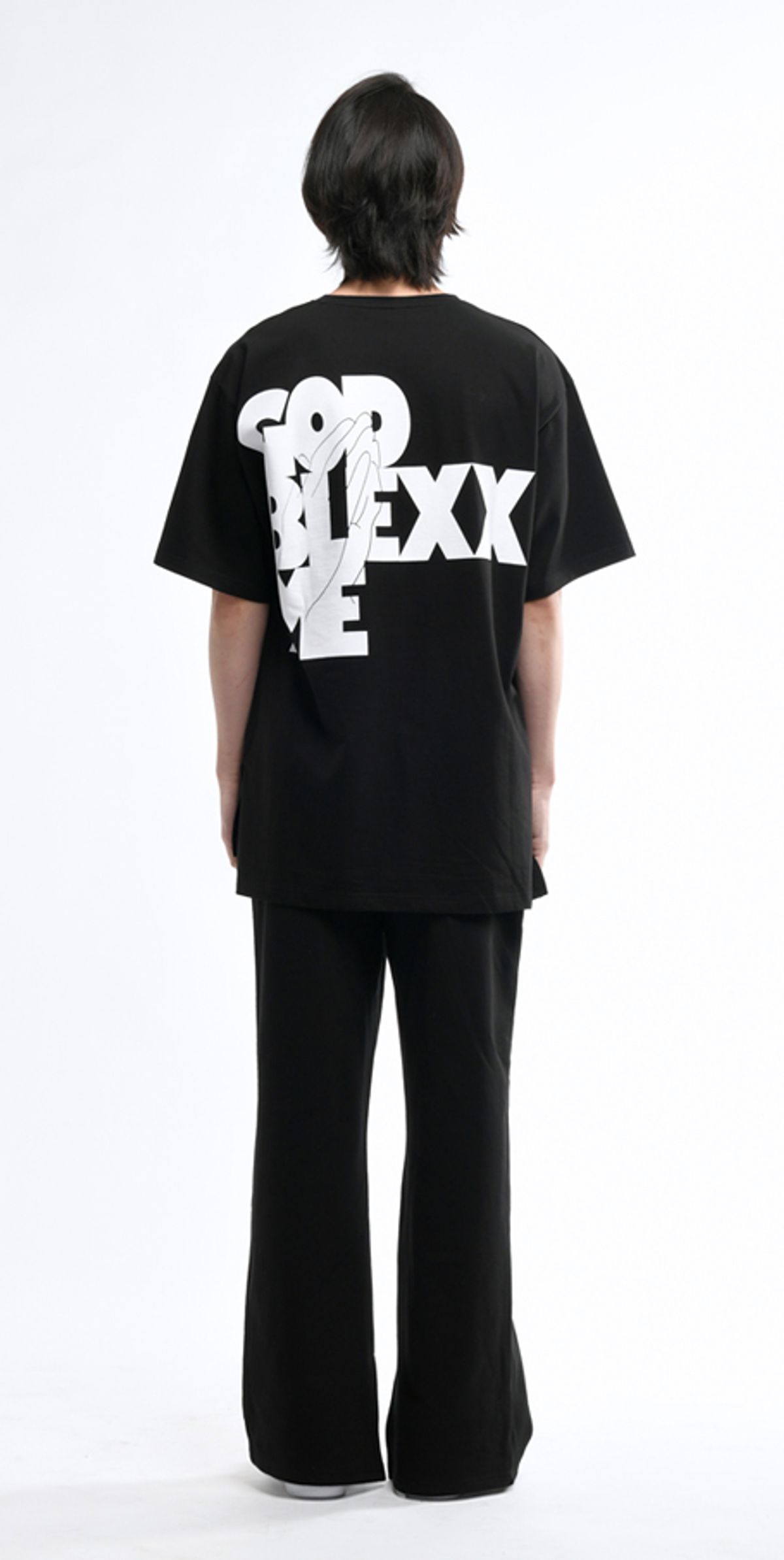 블랙스미(BLEXXME) GODBLEXXME OVERSIZE FIT SLIT T-SHIRT BLACK