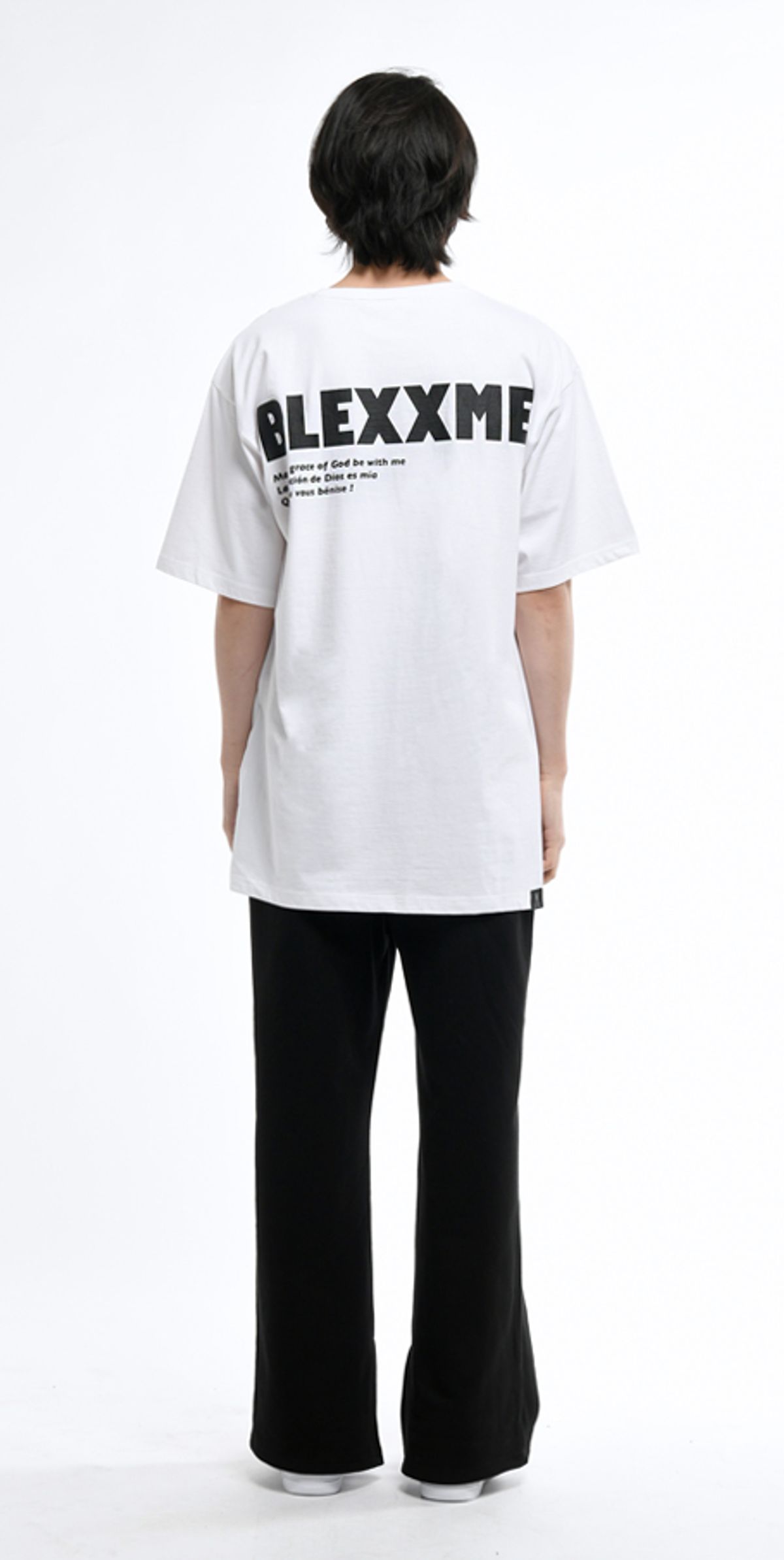 블랙스미(BLEXXME) ONLYILOVE OVERSIZE FIT SLIT T-SHIRT WHITE