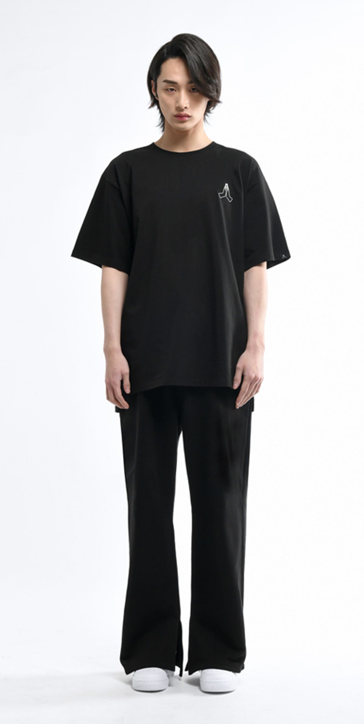 블랙스미(BLEXXME) PRAY OVERSIZE FIT SLIT T-SHIRT BLACK
