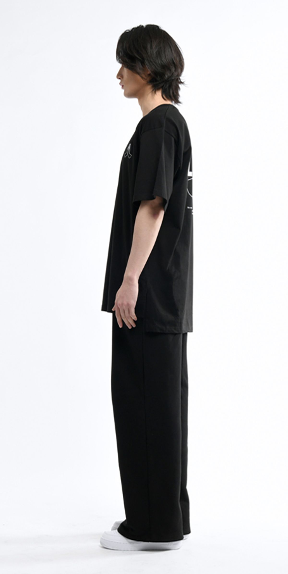 블랙스미(BLEXXME) PRAY OVERSIZE FIT SLIT T-SHIRT BLACK