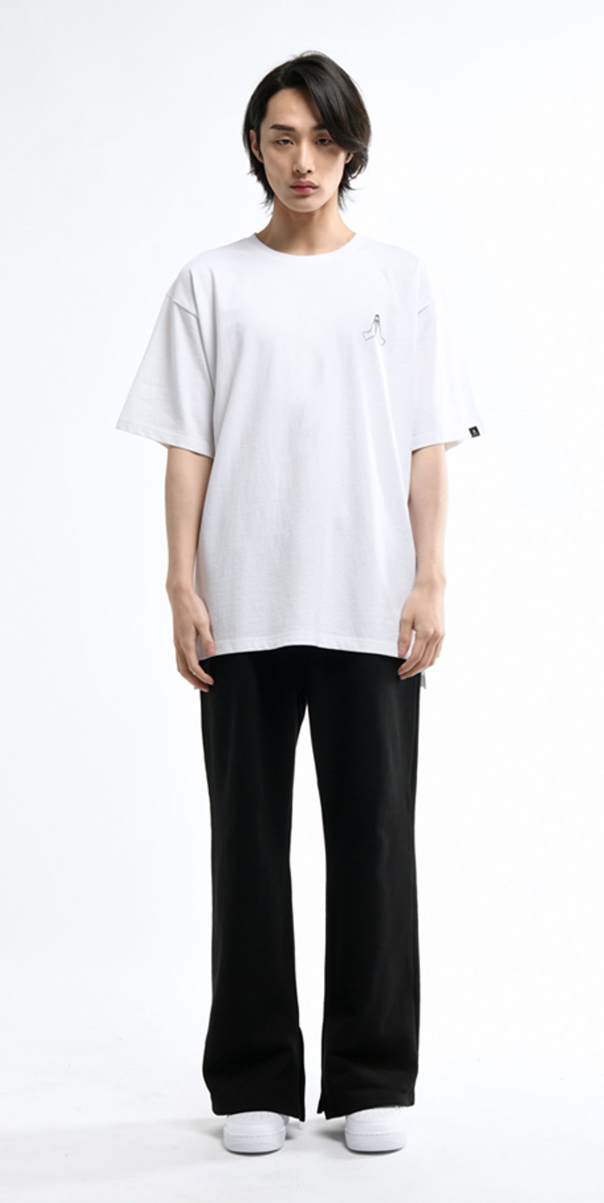 블랙스미(BLEXXME) PRAY OVERSIZE FIT SLIT T-SHIRT WHITE