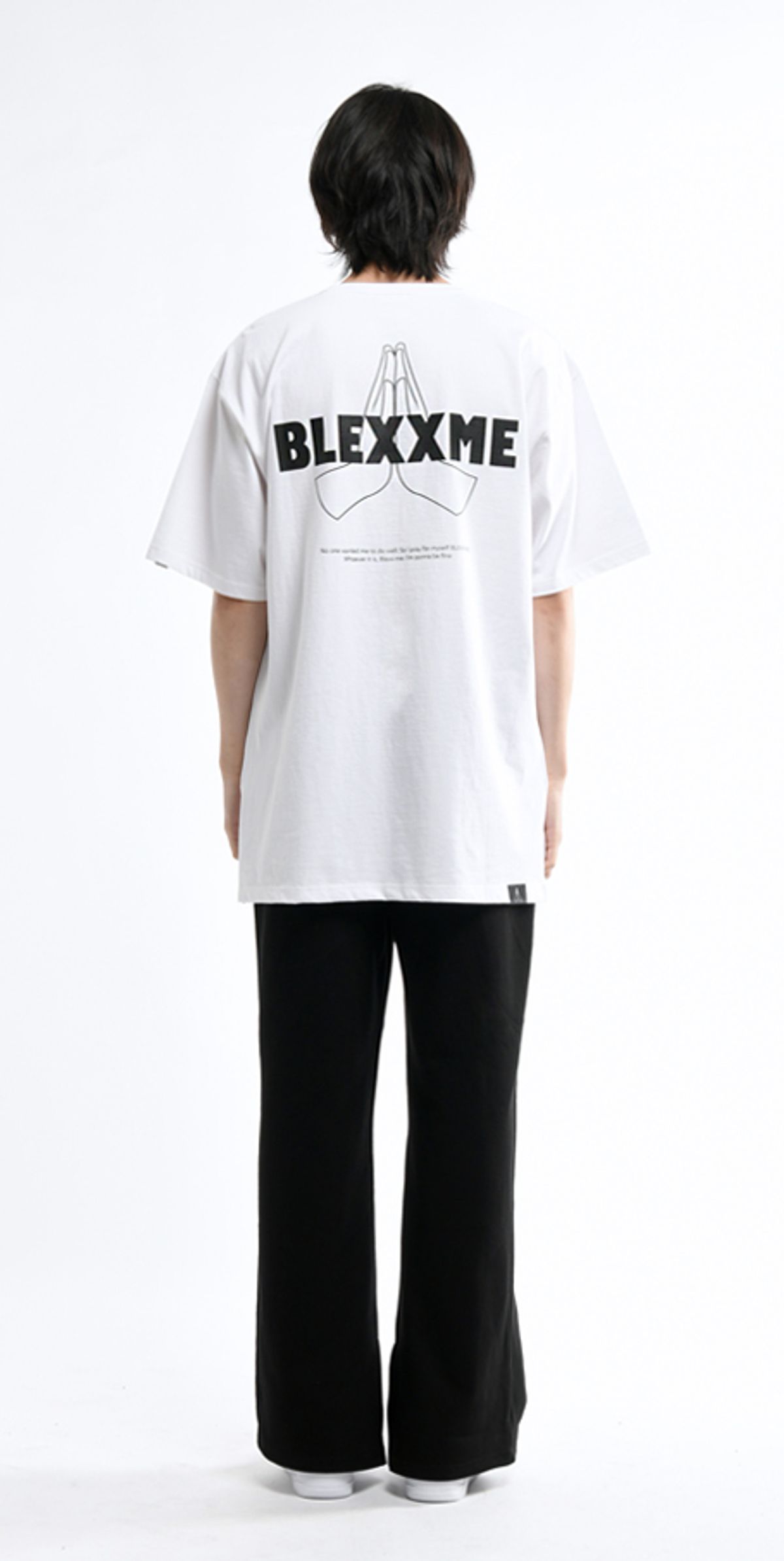 블랙스미(BLEXXME) PRAY OVERSIZE FIT SLIT T-SHIRT WHITE